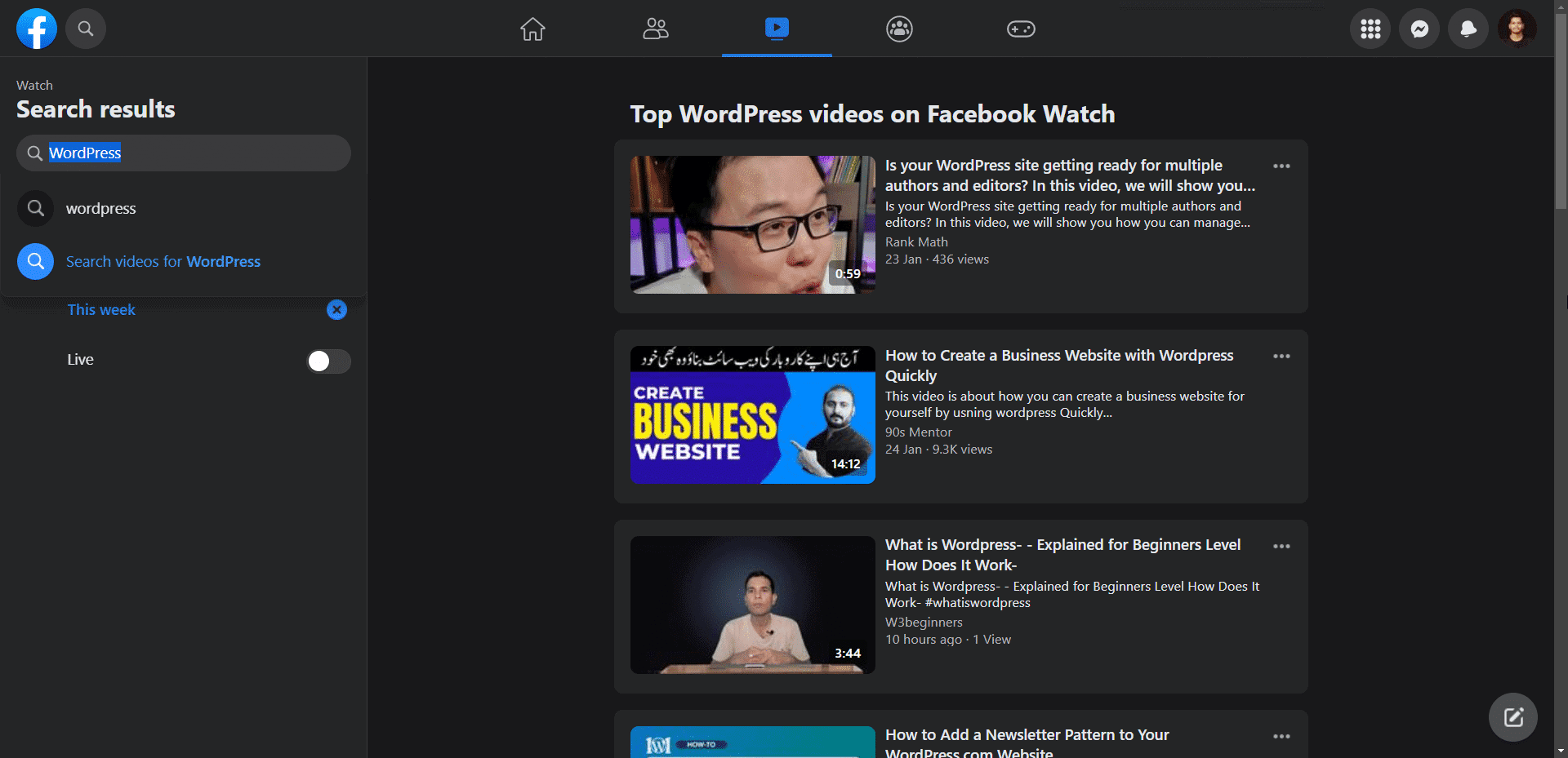 11 Best WordPress Video Hosting Solutions Facebook video hosting example