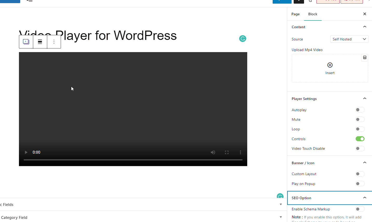 11 Best WordPress Video Hosting Solutions Nexter Blocks self-hosted video player settings in WordPress