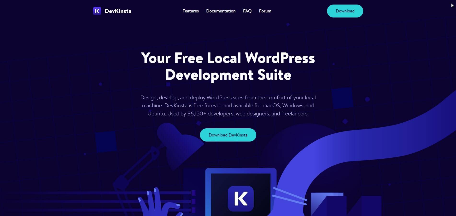 DevKinsta local WordPress development suite interface