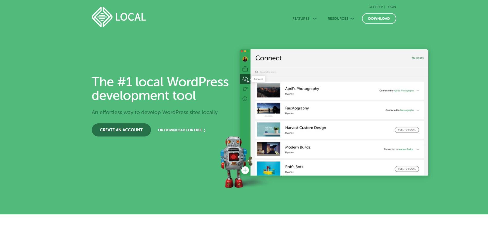 Local by WP Engine dashboard showing a local WordPress site