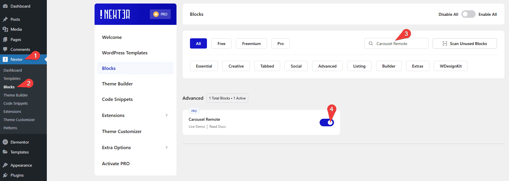 How to Connect WordPress Blocks with Carousel Remote Block?