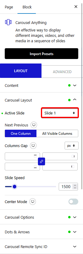 How to make a specific slide active in a WordPress Carousel?