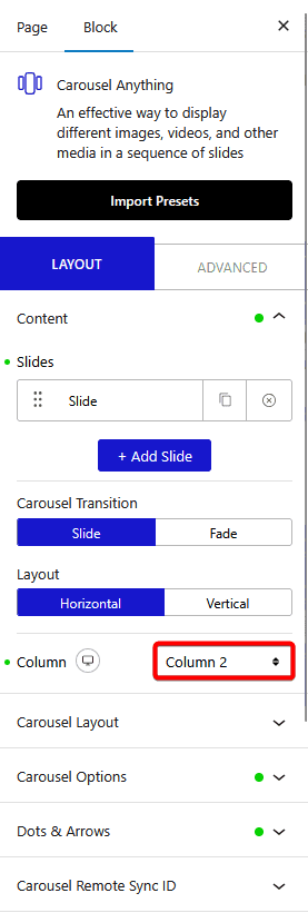 How to create multiple columned WordPress Carousel Slider?