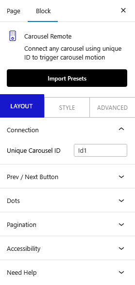 How to Connect WordPress Blocks with Carousel Remote Block?