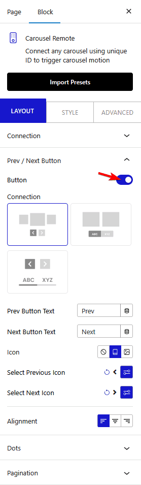 How to Connect WordPress Blocks with Carousel Remote Block?