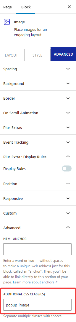 How to show WordPress Popup on link Click of other Element using selector?