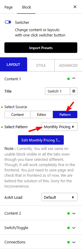 How to make a toggle switch pricing table with the Switcher block? How to make a toggle switch pricing table with the Switcher block?