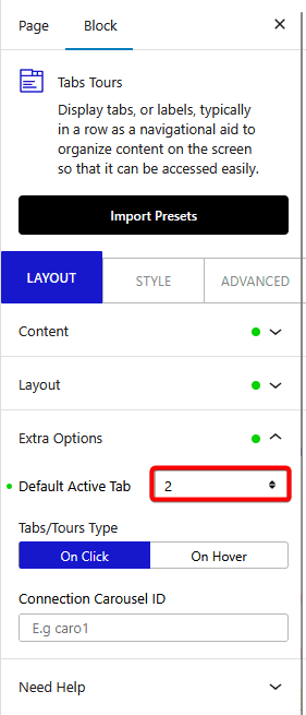 How to open specific Tab by default in WordPress?