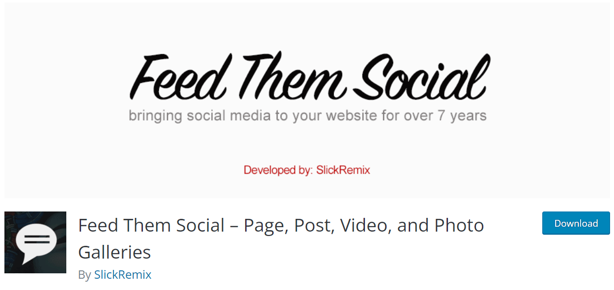 Feed Them Social WordPress plugin homepage