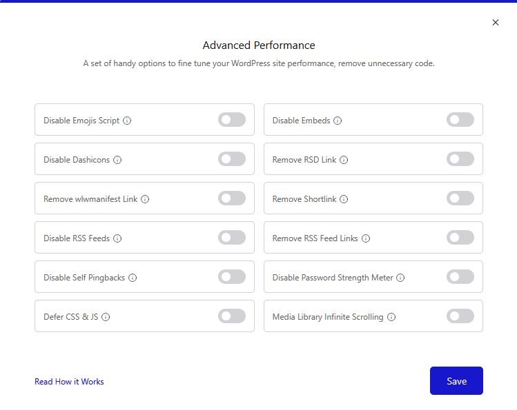 Nexter Advance Performance Options Explained