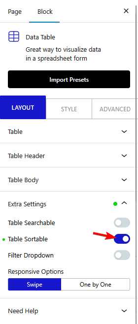 How to Enable Column Data Sorting in WordPress Tables?