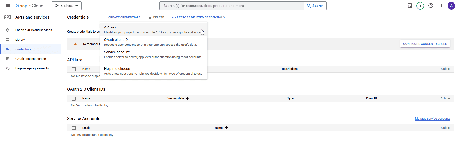 How to Import Data From Google Sheets in WordPress Table? google api key 5