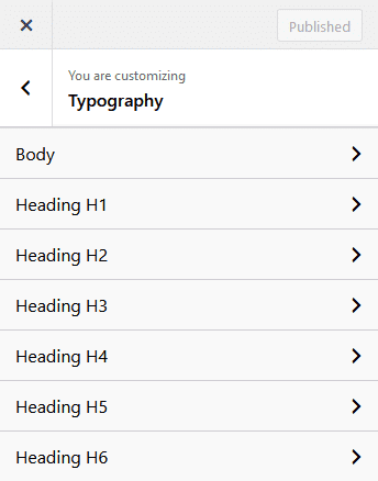 Make Unique Content Style With Typography nexter customizer typography