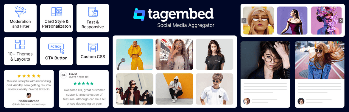 Tagembed WordPress social media aggregator plugin homepage