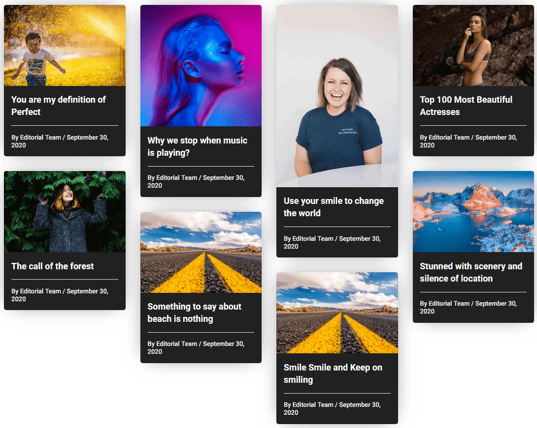 How to Show Blog Posts in Masonry Grid Layout in WordPress? post listing masonry layout demo