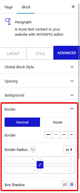 How to Use Advanced Tab in Nexter Blocks?