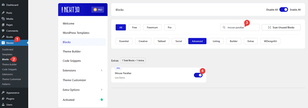 How to Use Advanced Tab in Nexter Blocks?
