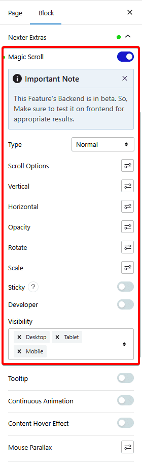 How to Use Advanced Tab in Nexter Blocks?