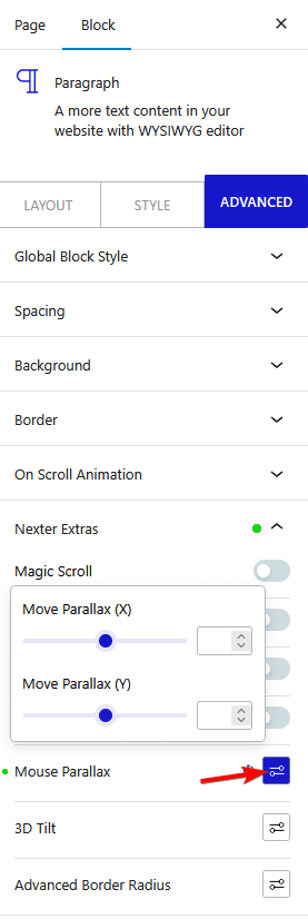 How to Use Advanced Tab in Nexter Blocks?