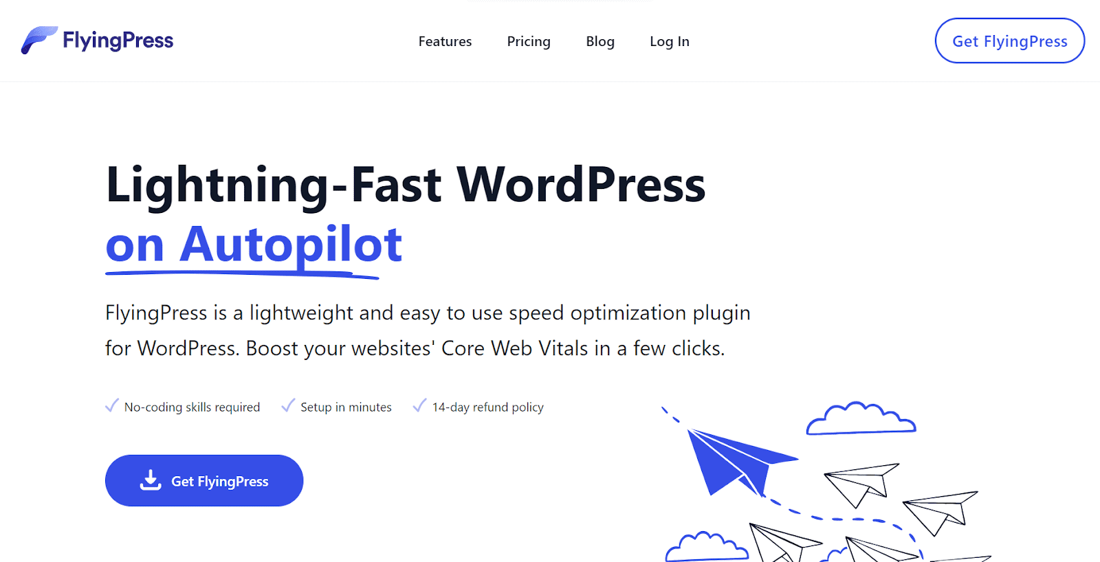 FlyingPress performance optimization plugin interface