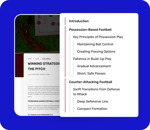 Fixed Table of Contents with Segregated Headings