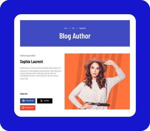 Post Author Box Block For WordPress Fashion Blog Post Author