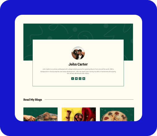 Post Author Box Block For WordPress Food Blog Post Author