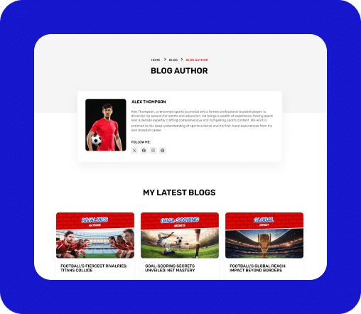 Post Author Box Block For WordPress Sports Blog Post Author