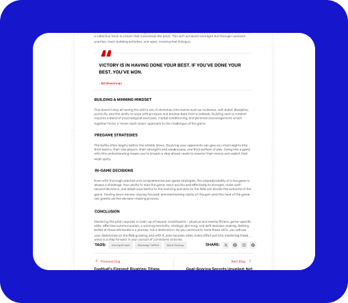 Sports Blog Post Content