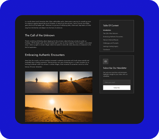 Travel Blog Post Content