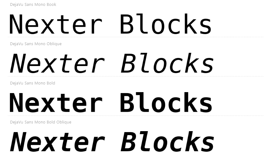 Deja Vu Sans Mono programming font preview