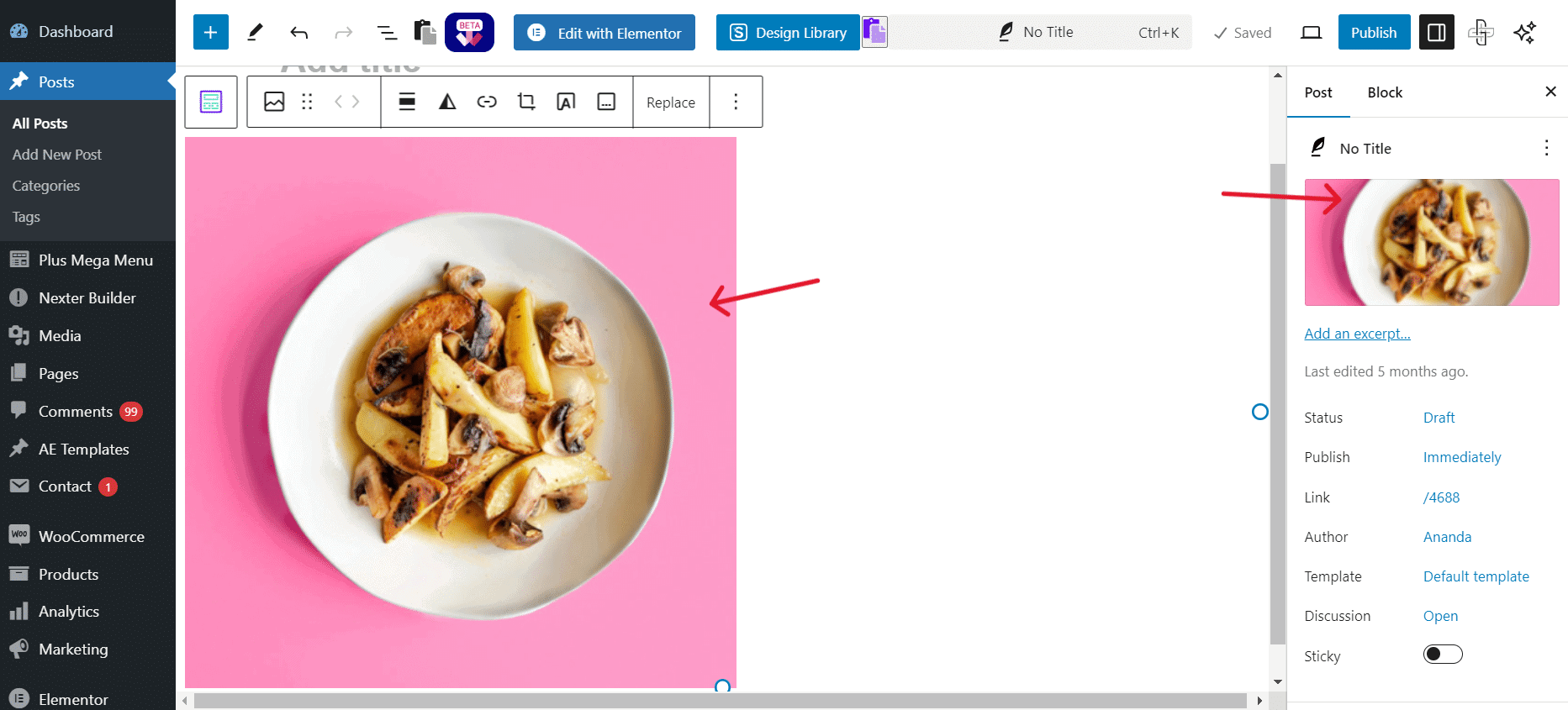 Featured image appearing twice at the top of a single WordPress post