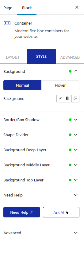 How to Add a Container in WordPress?