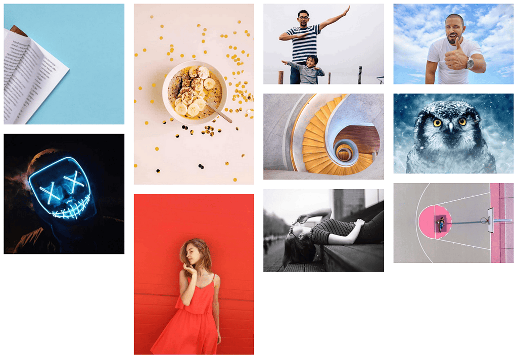 Masonry image gallery created with Nexter Blocks in WordPress