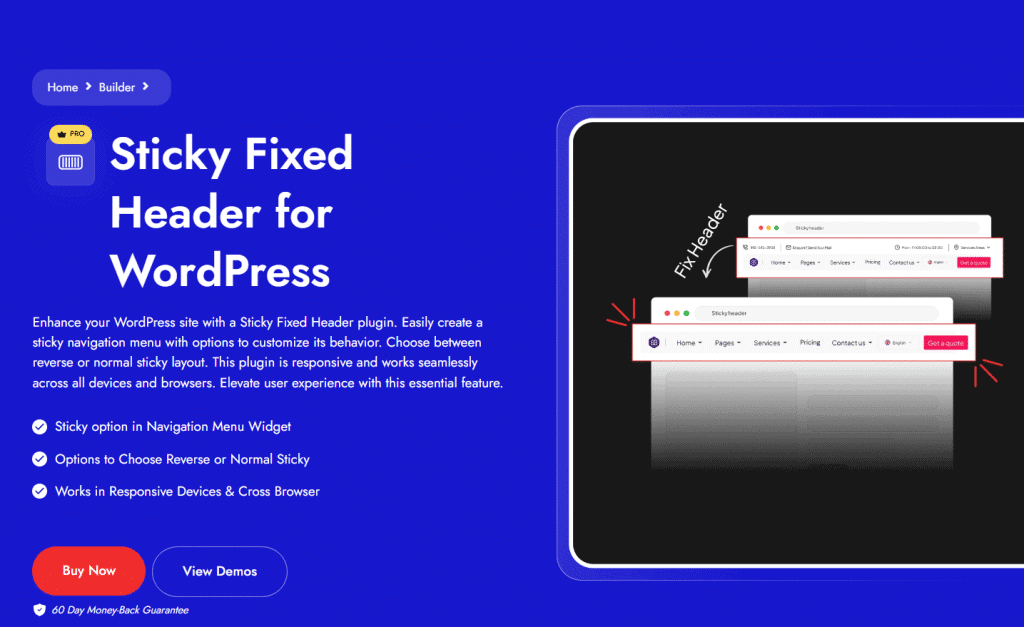 How to Create Sticky Header Navigation in WordPress [Step-by-Step Guide]