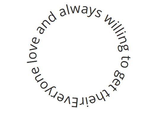 Circular text created with the Advanced Typography block in Nexter Blocks