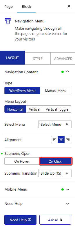 How to Open WordPress Menu Dropdown on Click?