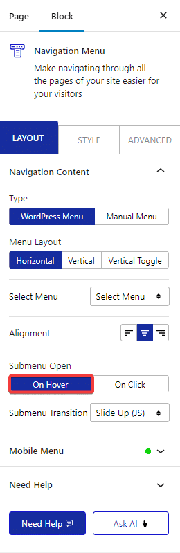 How to Open WordPress Menu Dropdown on Hover?