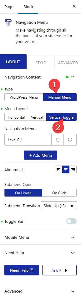 How to Create a Vertical Toggle Mega Menu in WordPress?