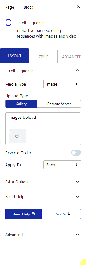 How to Add Image Sequence on the Page Body in WordPress?