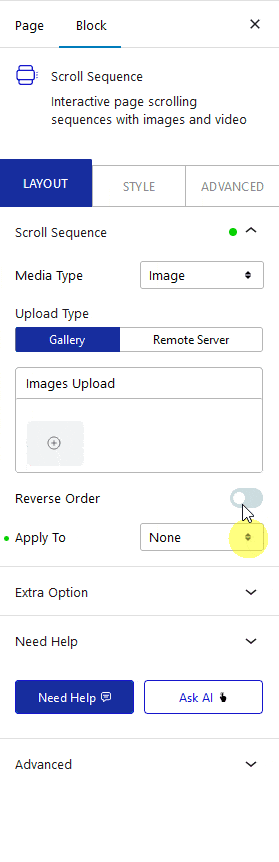How to Add an Image Scroll Sequence in WordPress?