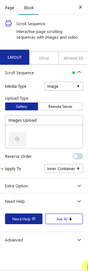 How to Add Image Sequence in an Inner Container in WordPress? How to Add Image Sequence in an Inner Container in WordPress?