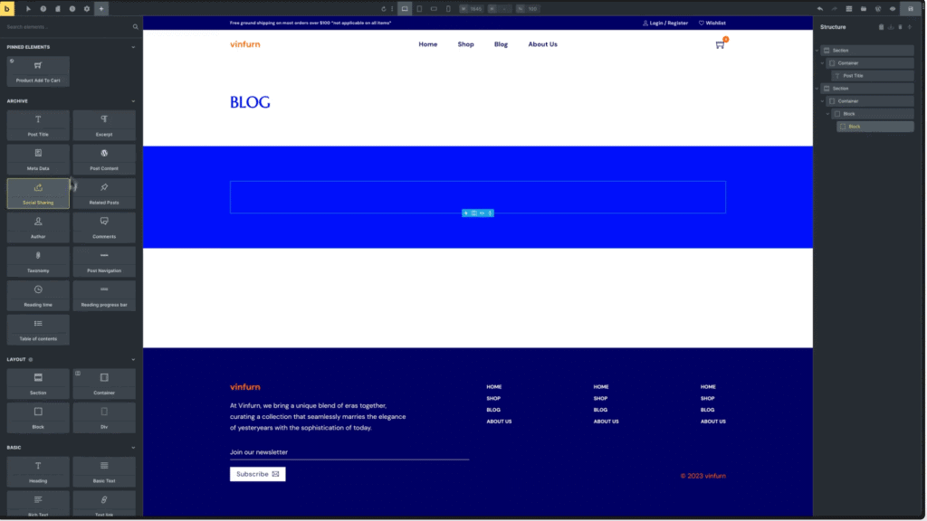 Bricks Builder WordPress visual theme builder canvas interface