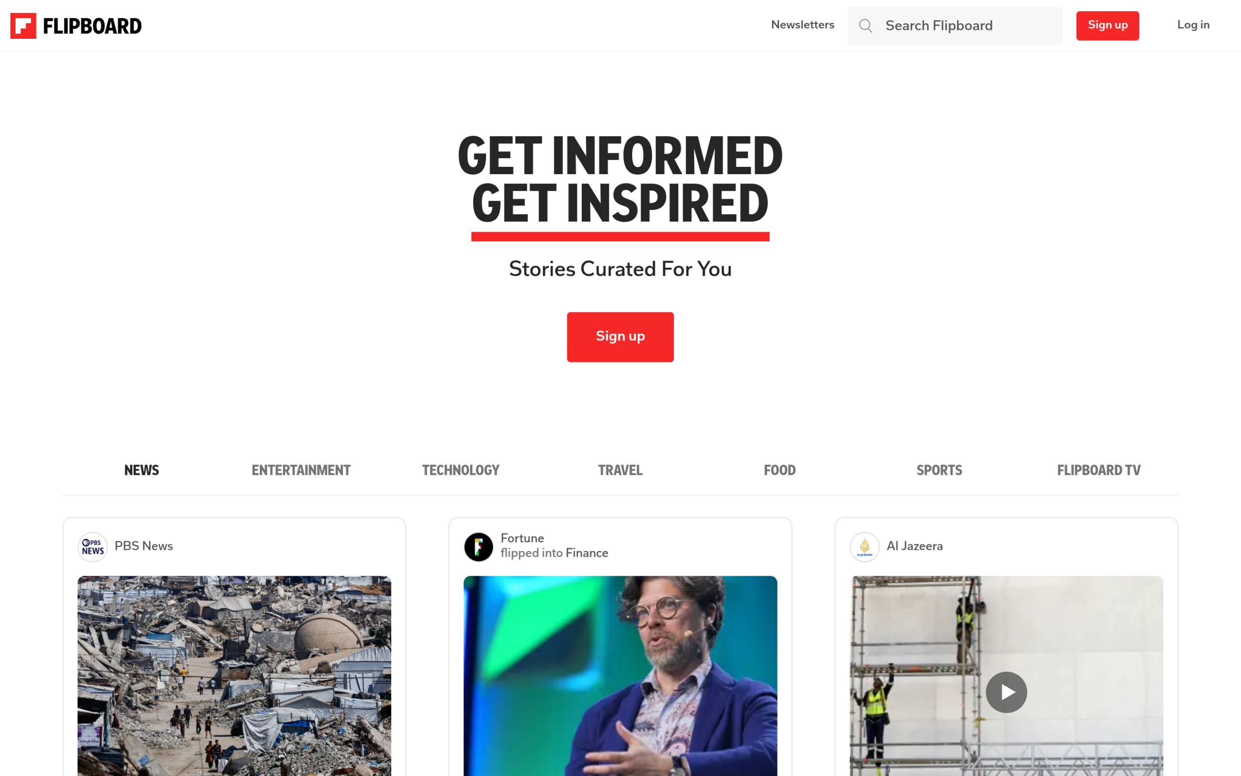 7 Best News Aggregator Websites to Follow in 2026 Flipboard homepage showing its magazine-style news layout