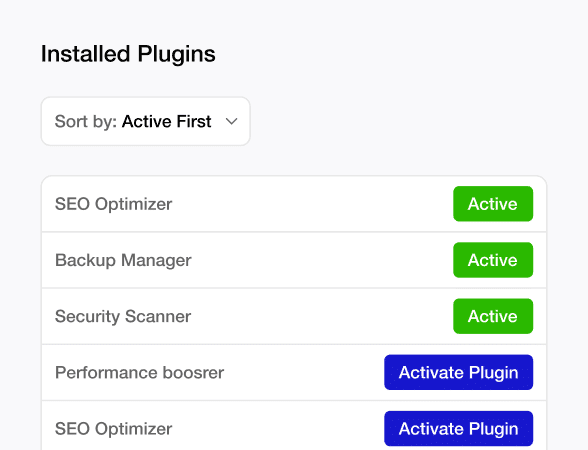 Display Active Plugins First