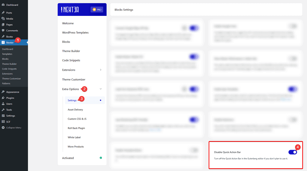 How to Use the Quick Action Bar in Nexter Blocks?