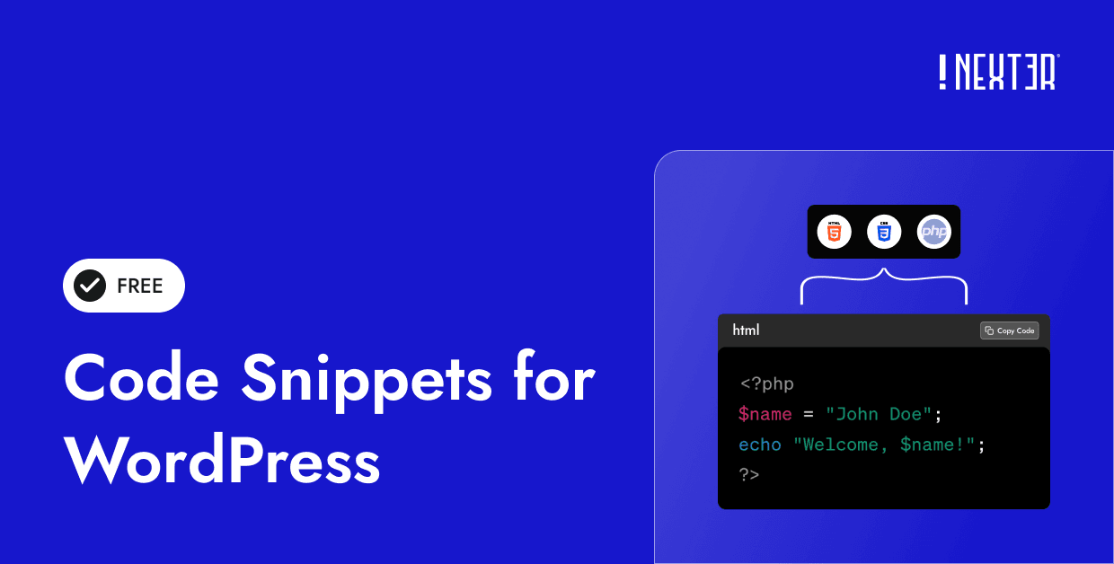 Code Snippets for WordPress [PHP, HTML, CSS & JS]
