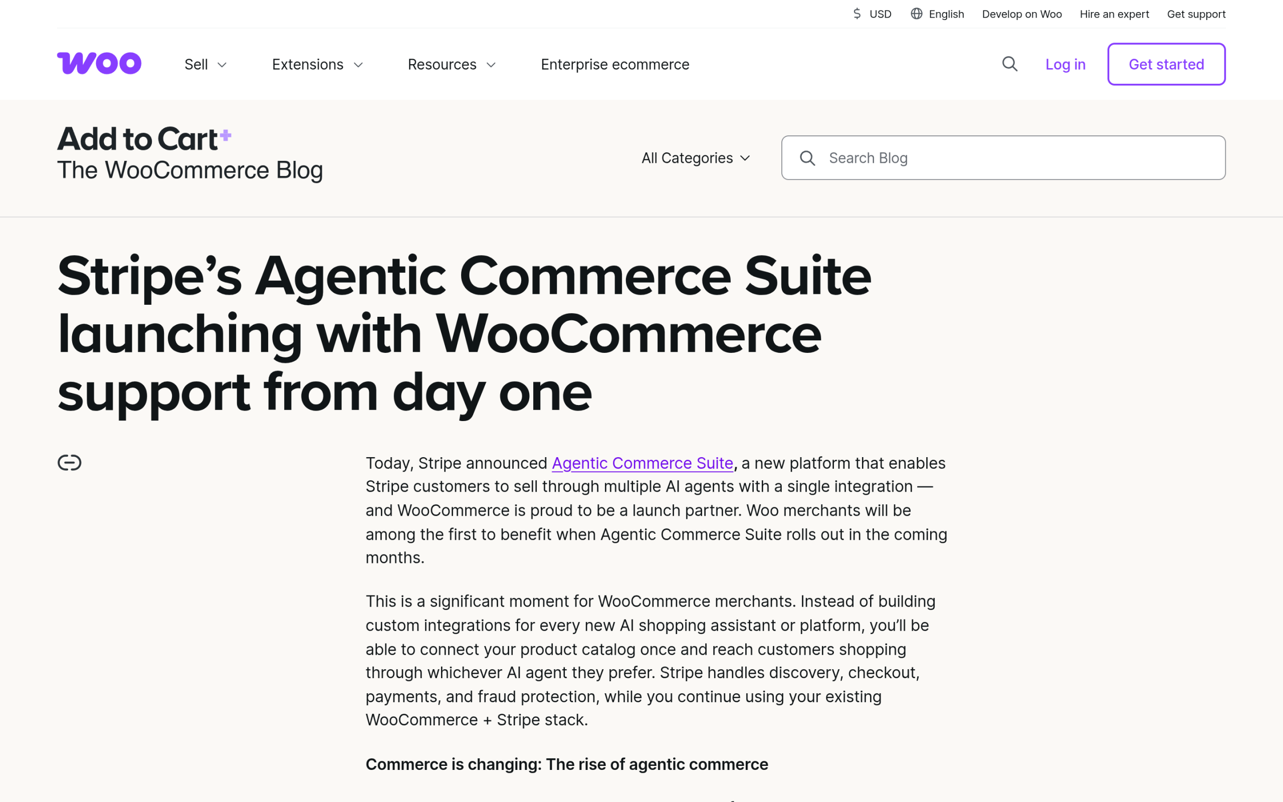 How to Get Your WooCommerce Store Ready for Agentic Commerce and AI Checkout Stripe Agentic Commerce Suite for WooCommerce announcement