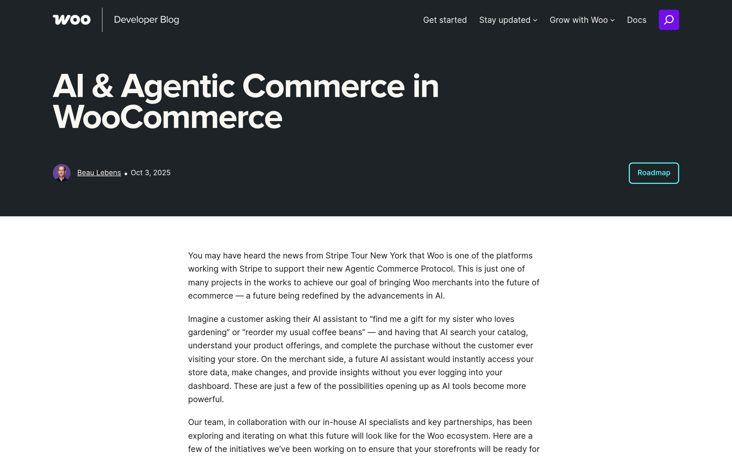 How to Get Your WooCommerce Store Ready for Agentic Commerce and AI Checkout WooCommerce developer blog on AI and agentic commerce with MCP support
